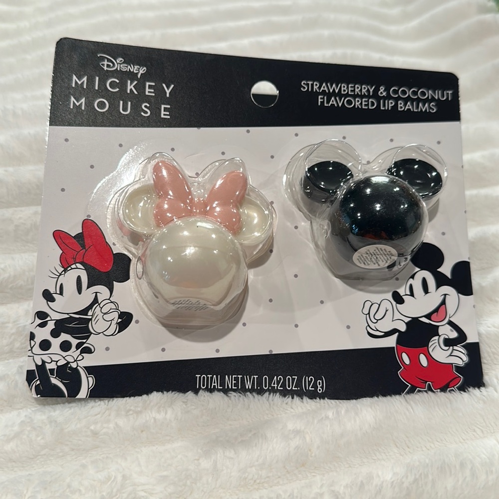 DISNEY MINNIE MOUSE STRAWBERRY & COCONUT FLAVORED LIP BALMS.